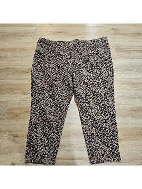 Terra & Sky Plus STRAIGHT LEGS Cheetah/Leopard Women's Size 26W Petite Jeans